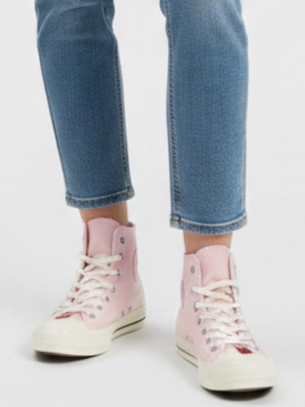 Converse Pink High Top women’s Sneakers with Heart Patch